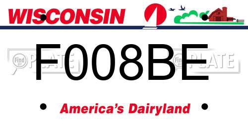 F008BE Wisconsin License Plate