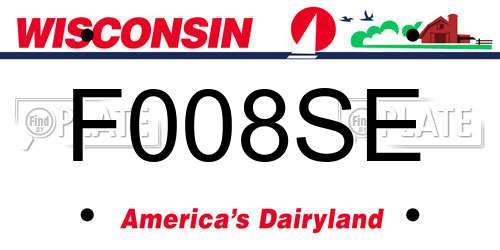 F008SE Wisconsin License Plate
