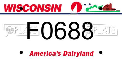 F0688 Wisconsin License Plate
