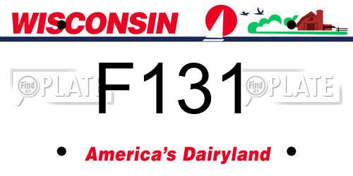 F131 Wisconsin License Plate