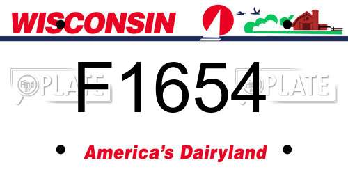 F1654 Wisconsin License Plate
