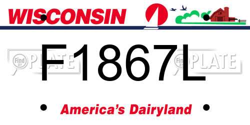 F1867L Wisconsin License Plate