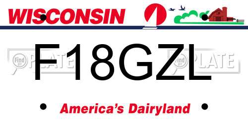 F18GZL Wisconsin License Plate