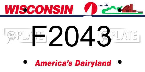 F2043 Wisconsin License Plate
