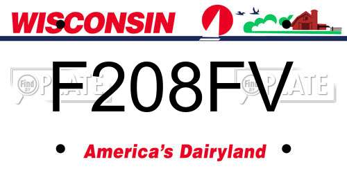 F208FV Wisconsin License Plate