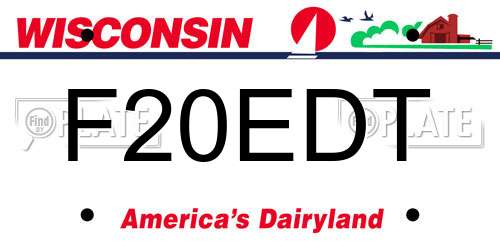 F20EDT Wisconsin License Plate