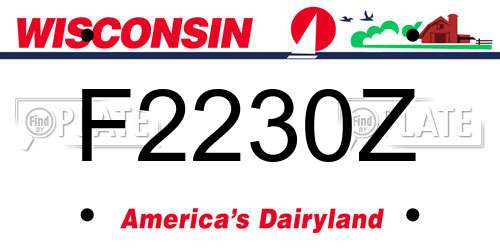 F2230Z Wisconsin License Plate