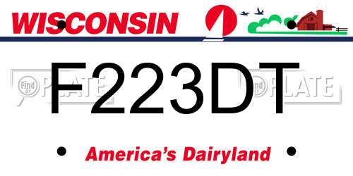 F223DT Wisconsin License Plate