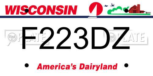 F223DZ Wisconsin License Plate