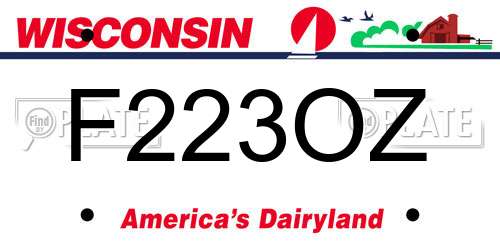 F223OZ Wisconsin License Plate