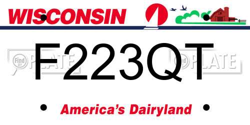 F223QT Wisconsin License Plate