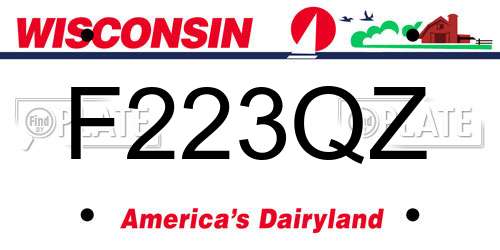 F223QZ Wisconsin License Plate