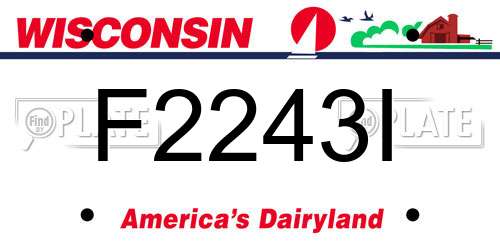 F2243I Wisconsin License Plate