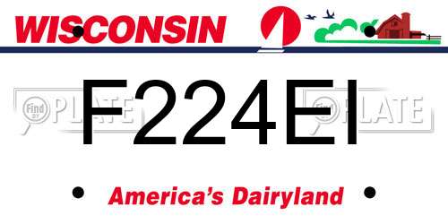 F224EI Wisconsin License Plate