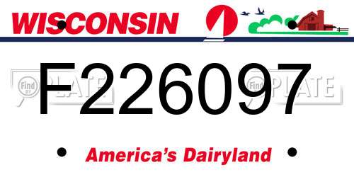F226097 Wisconsin License Plate