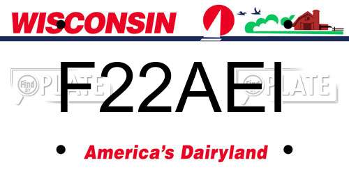 F22AEI Wisconsin License Plate