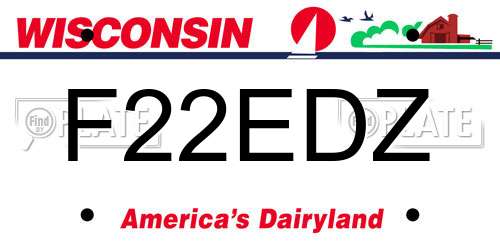 F22EDZ Wisconsin License Plate