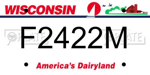 F2422M Wisconsin License Plate