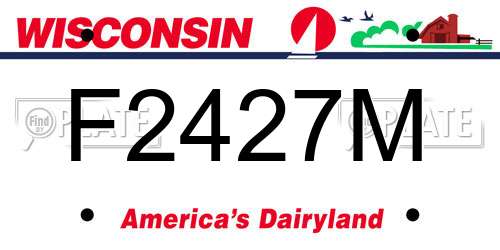 F2427M Wisconsin License Plate