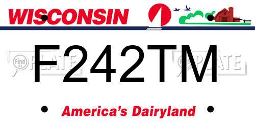 F242TM Wisconsin License Plate