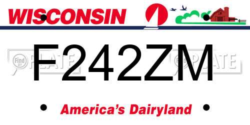 F242ZM Wisconsin License Plate