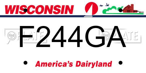 F244GA Wisconsin License Plate