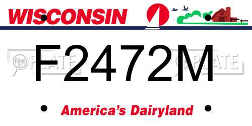 F2472M Wisconsin License Plate