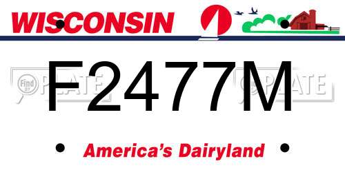 F2477M Wisconsin License Plate