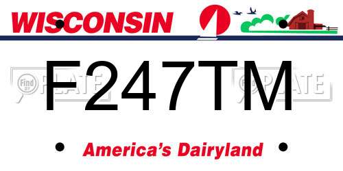 F247TM Wisconsin License Plate