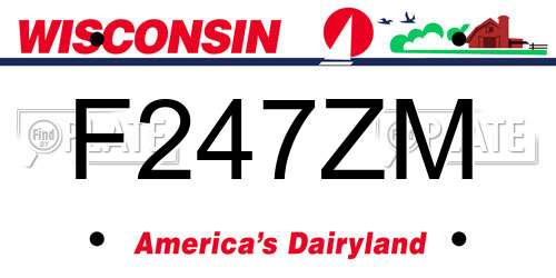 F247ZM Wisconsin License Plate