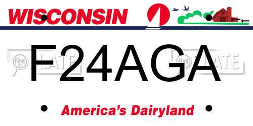 F24AGA Wisconsin License Plate