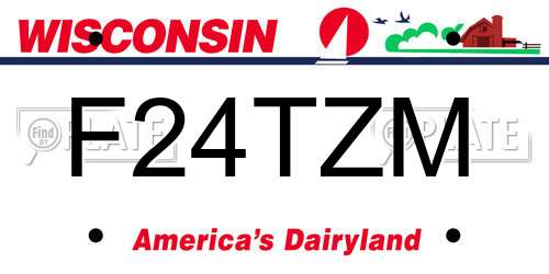 F24TZM Wisconsin License Plate