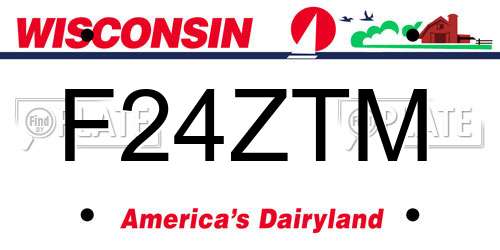 F24ZTM Wisconsin License Plate