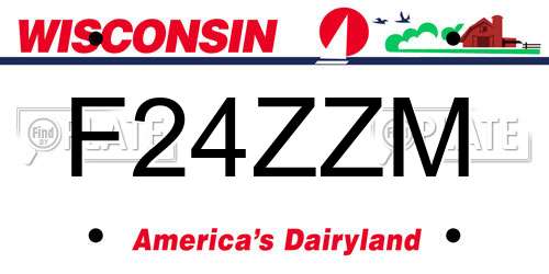 F24ZZM Wisconsin License Plate