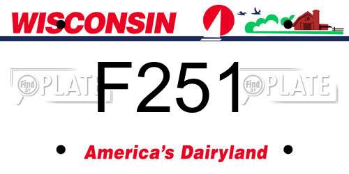F251 Wisconsin License Plate
