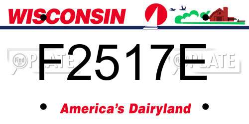 F2517E Wisconsin License Plate