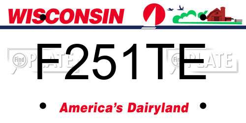 F251TE Wisconsin License Plate