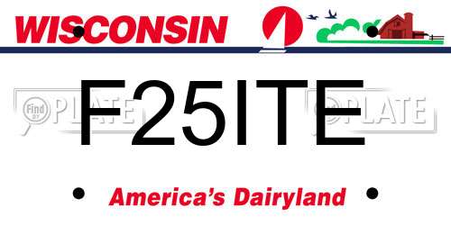 F25ITE Wisconsin License Plate