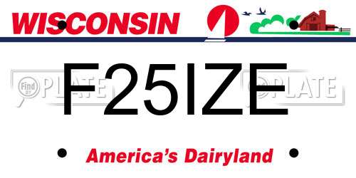 F25IZE Wisconsin License Plate