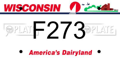 F273 Wisconsin License Plate
