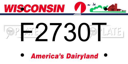 F2730T Wisconsin License Plate