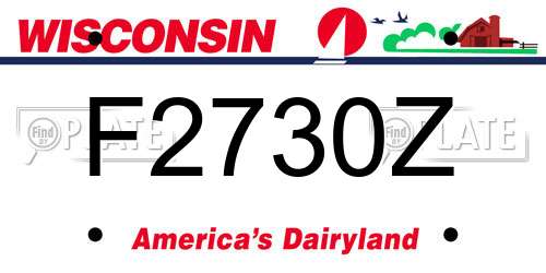 F2730Z Wisconsin License Plate