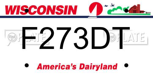F273DT Wisconsin License Plate