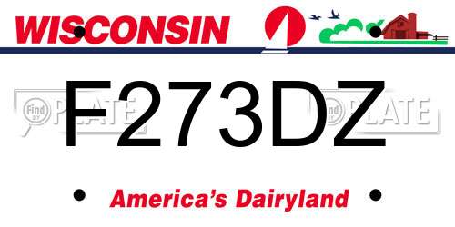 F273DZ Wisconsin License Plate