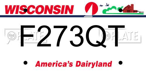 F273QT Wisconsin License Plate