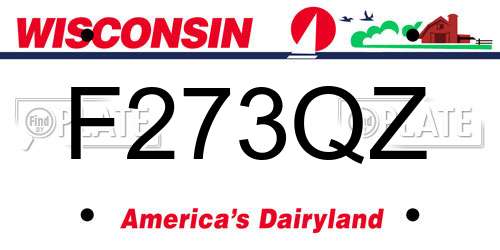 F273QZ Wisconsin License Plate