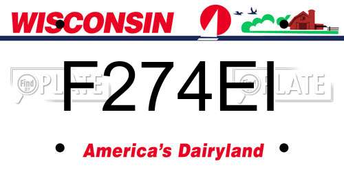 F274EI Wisconsin License Plate