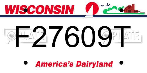 F27609T Wisconsin License Plate