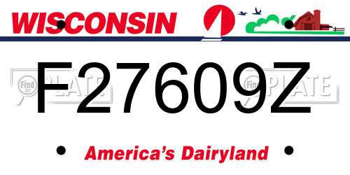 F27609Z Wisconsin License Plate