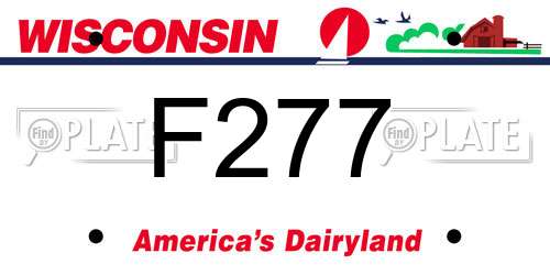 F277 Wisconsin License Plate
